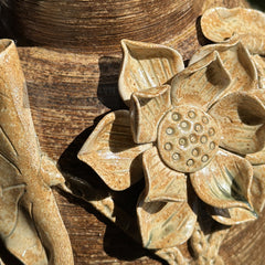 Handcrafted Ceramic Flower Vase With Embossed Design