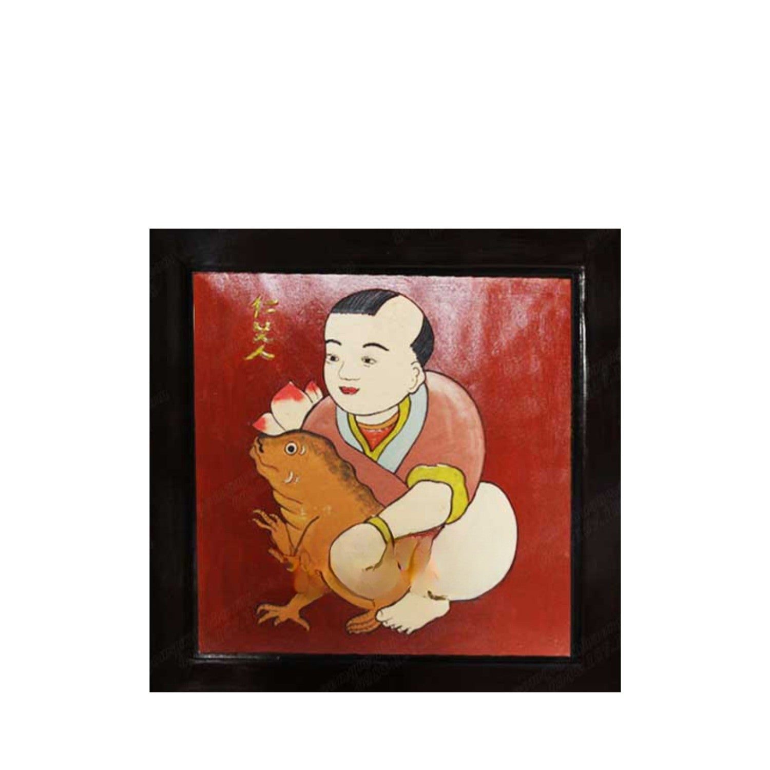 Handcrafted Ceramic Painting With Prosperity And Wealth Motif