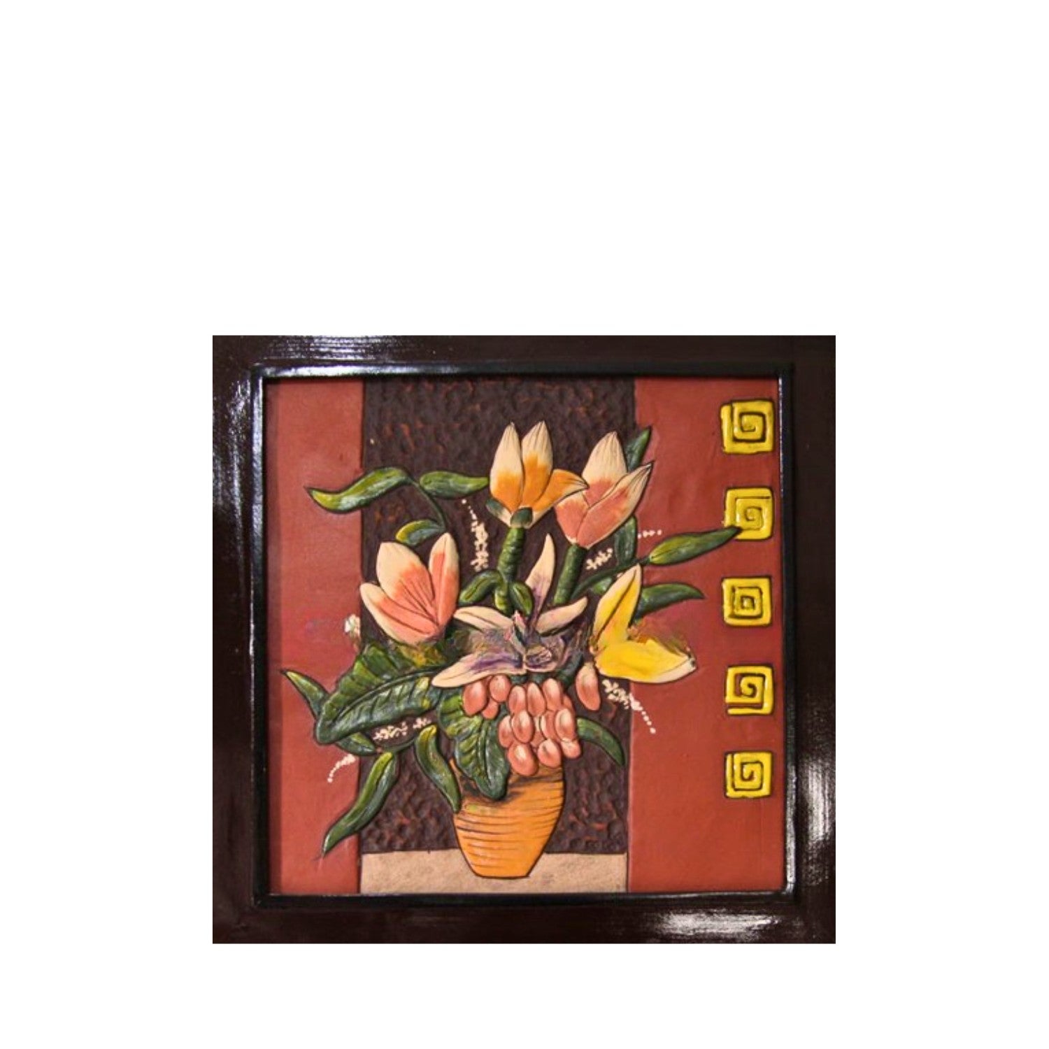 Handcrafted Ceramic Paintings With Flower Vase Pattern 2