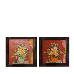 Handcrafted Ceramic Paintings With Flower Vase Pattern 1