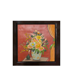 Handcrafted Ceramic Paintings With Flower Vase Pattern 1
