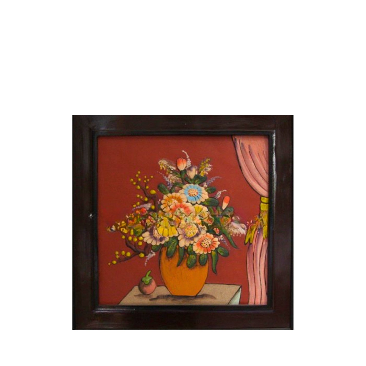 Handcrafted Ceramic Paintings With Flower Vase Pattern 1