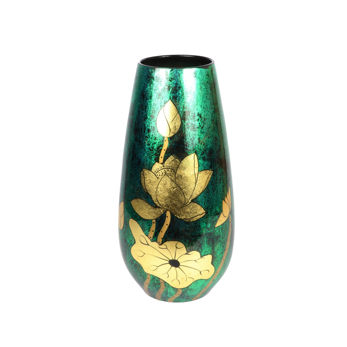 Handcrafted Lotus Pattern Lacquered Ceramic Vase 1