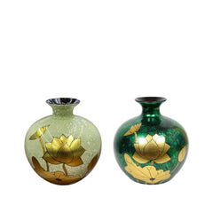Handcrafted Lotus Pattern Lacquered Ceramic Vase 2