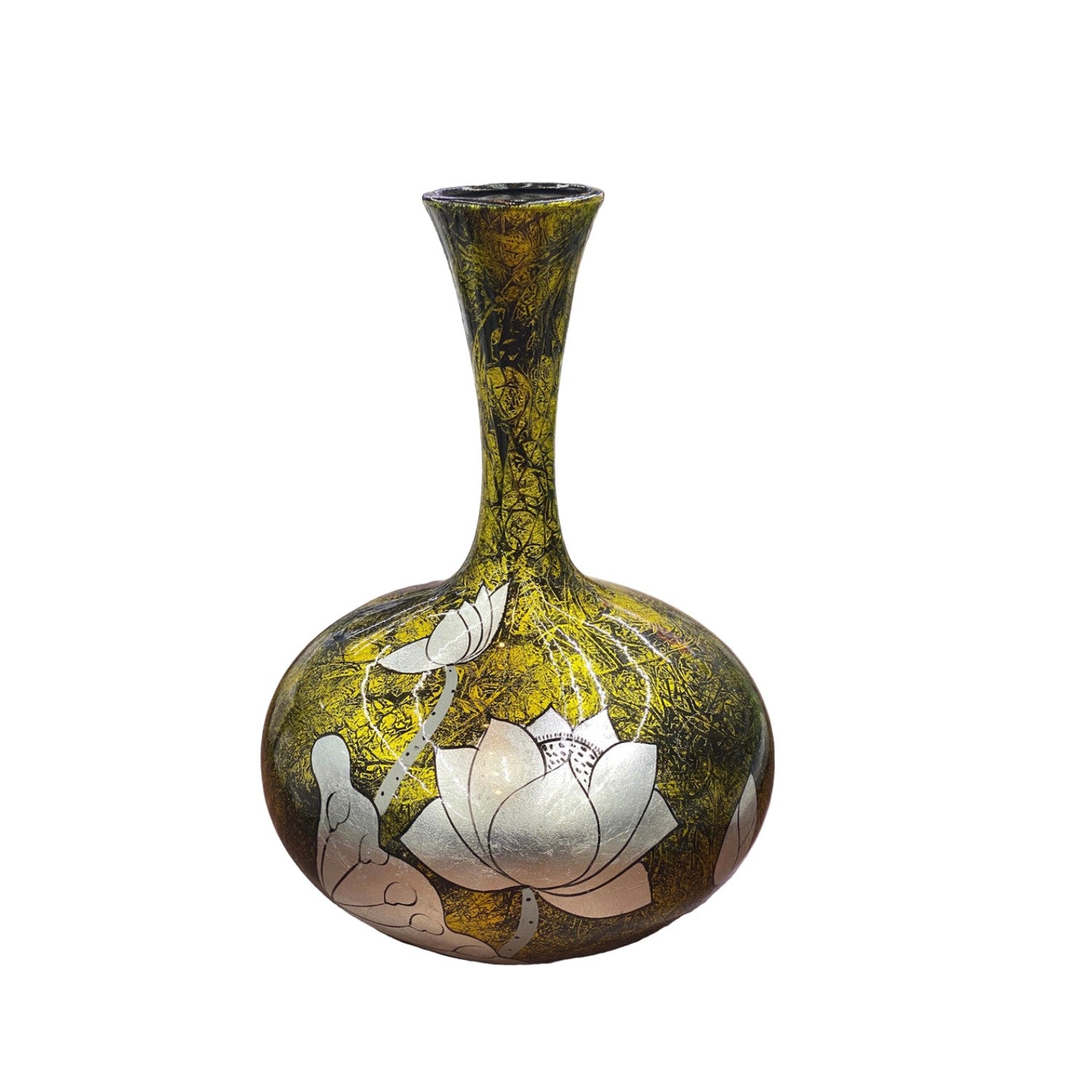 Handcrafted Lotus Pattern Lacquered Ceramic Vase 3