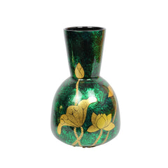 Handcrafted Lotus Pattern Lacquered Ceramic Vase