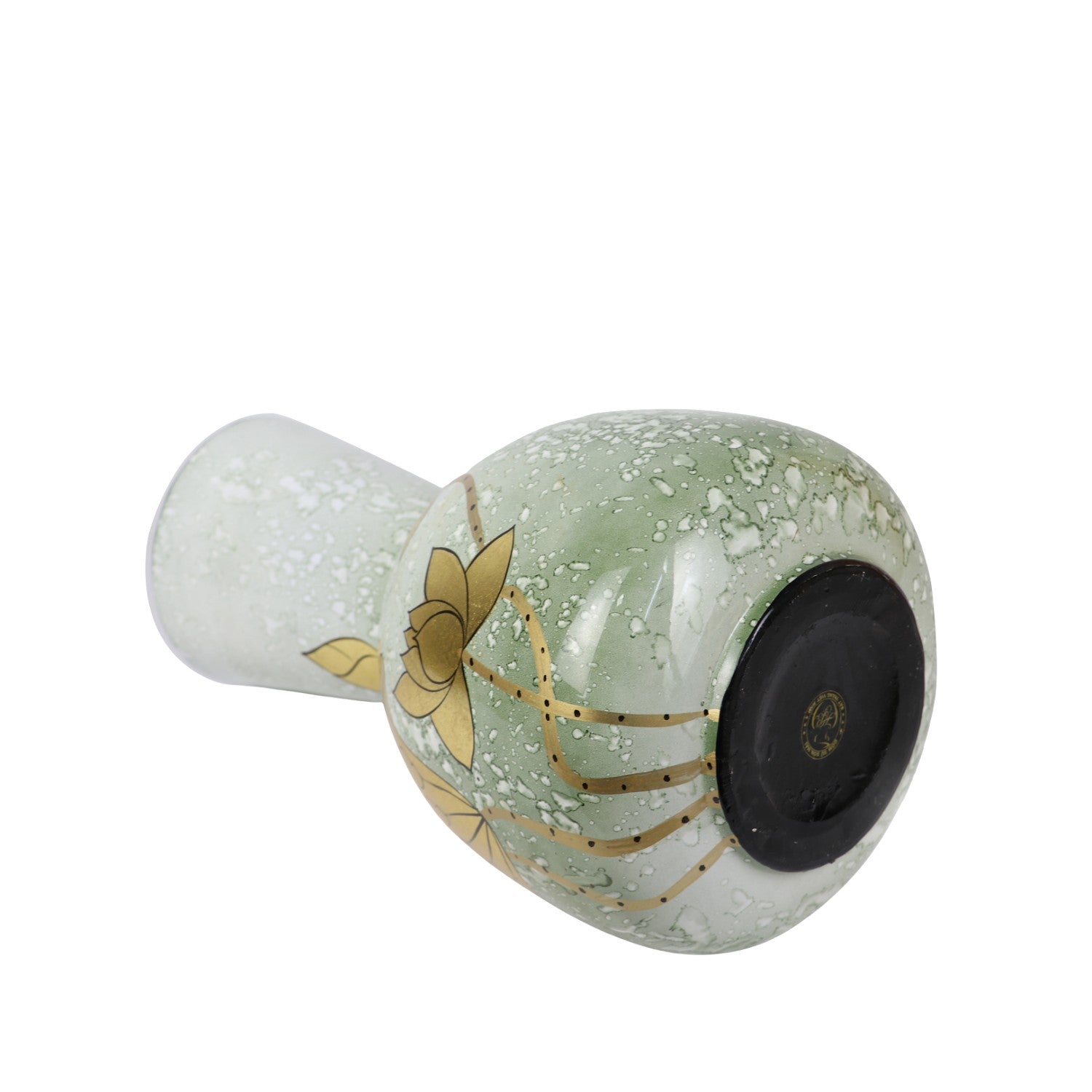 Handcrafted Lotus Pattern Lacquered Ceramic Vase