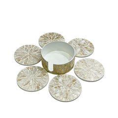 Handcrafted Mother Of Pearl Coasters