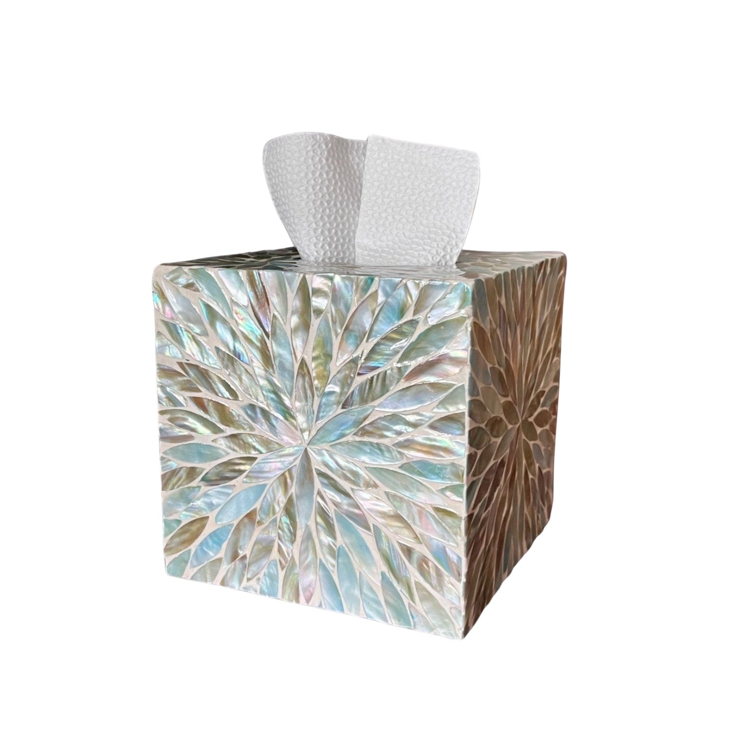 Handcrafted Mother Of Pearl Tissue Box 3
