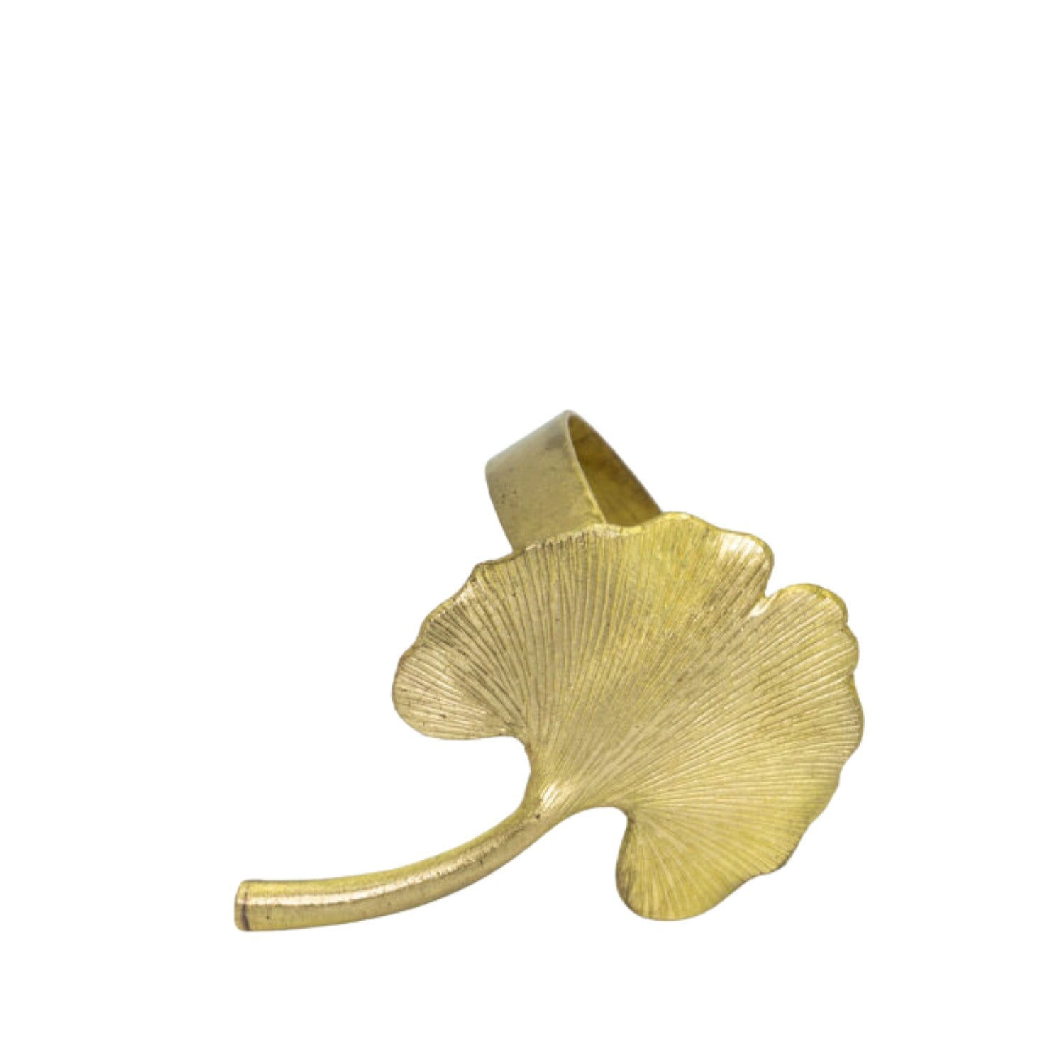 Handcrafted  Pure Brass Leaf-Shaped Towel Ring
