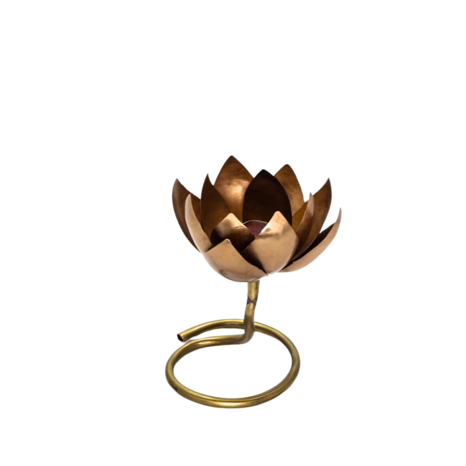 Handcrafted  Pure Brass Lotus Flower Candle Holder