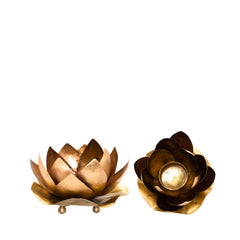 Handcrafted  Pure Brass Lotus Flower Candle Holder