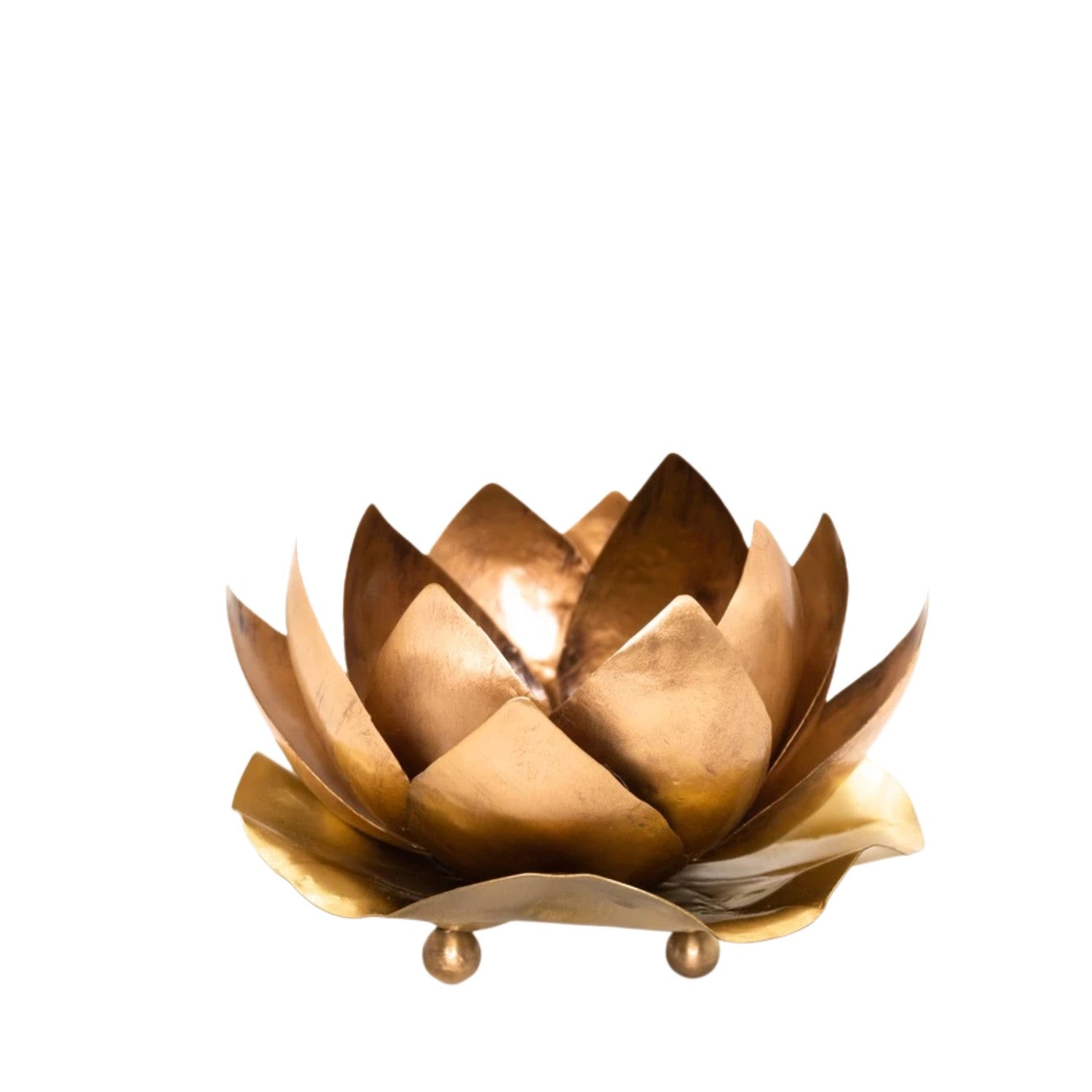 Handcrafted  Pure Brass Lotus Flower Candle Holder