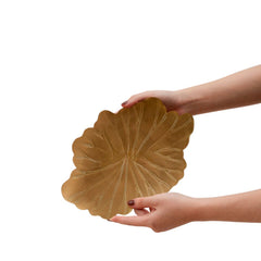 Handcrafted Pure Copper Lotus Leaf Shaped Plate