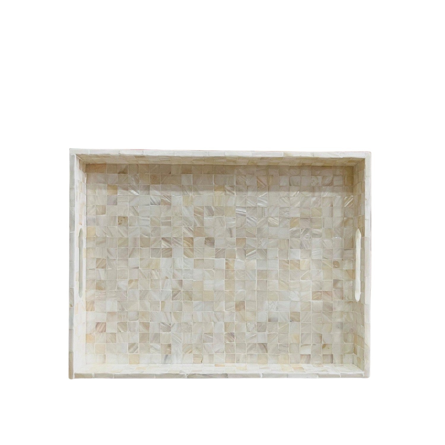 Handcrafted Rectangular Tray With Mother Of Pearl Inlay 1