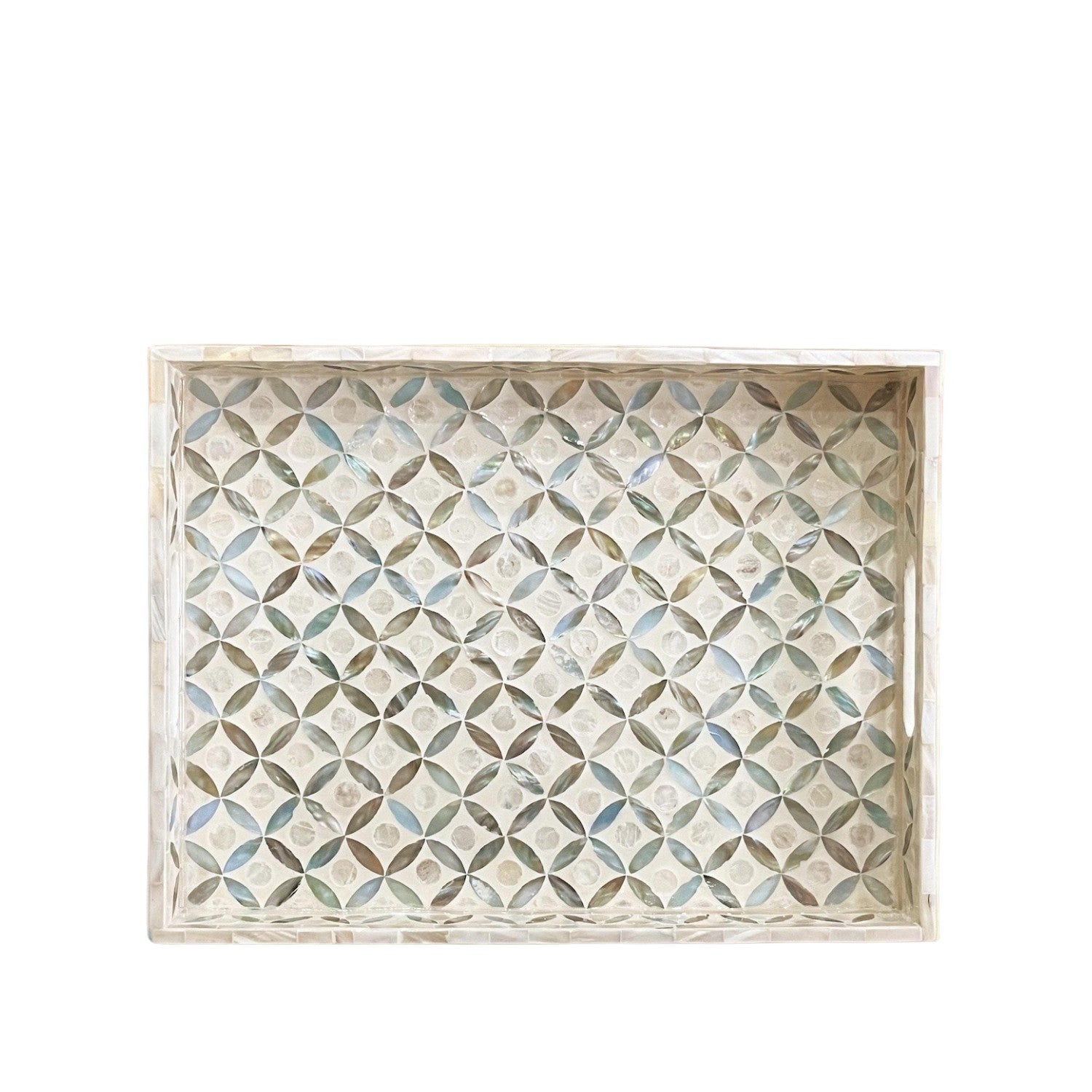 Handcrafted Rectangular Tray With Mother Of Pearl Inlay 2