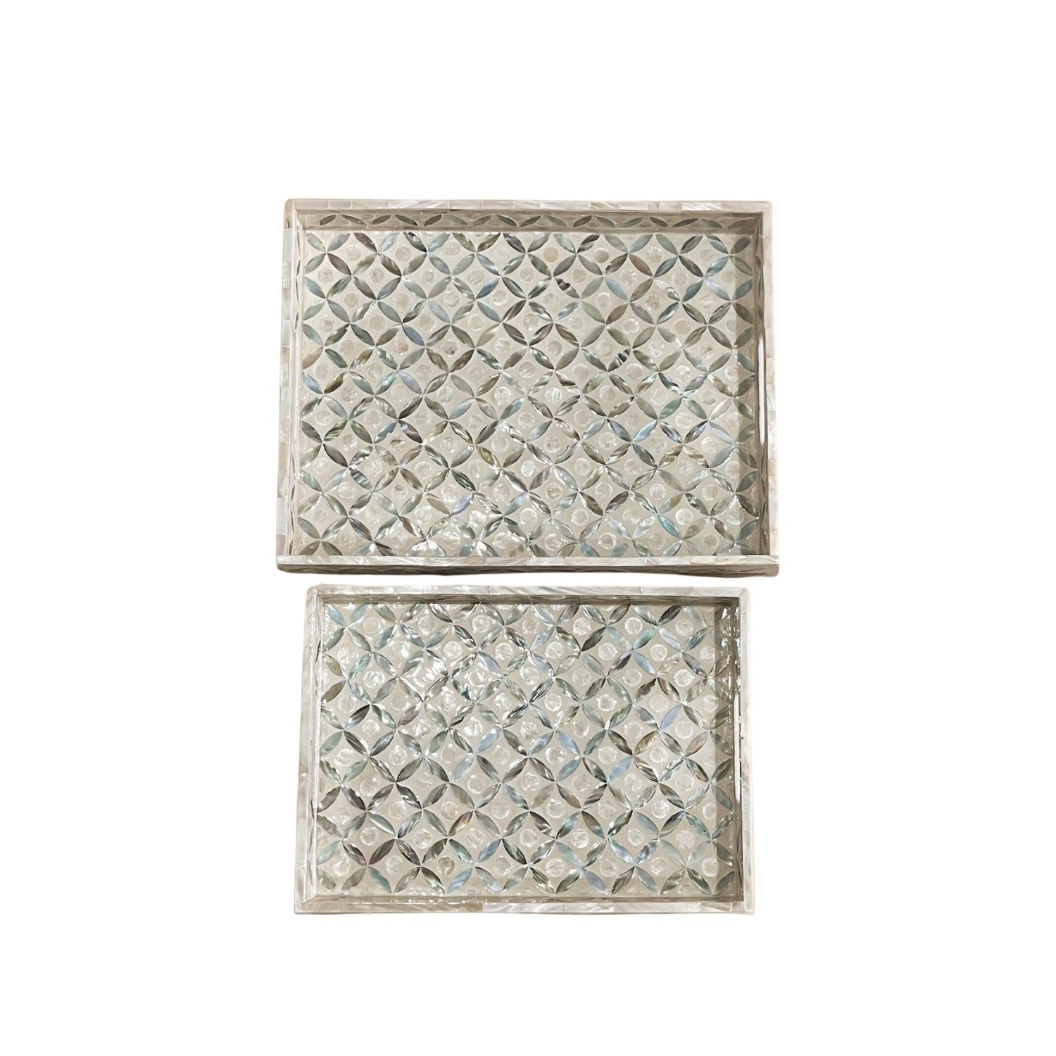 Handcrafted Rectangular Tray With Mother Of Pearl Inlay 2