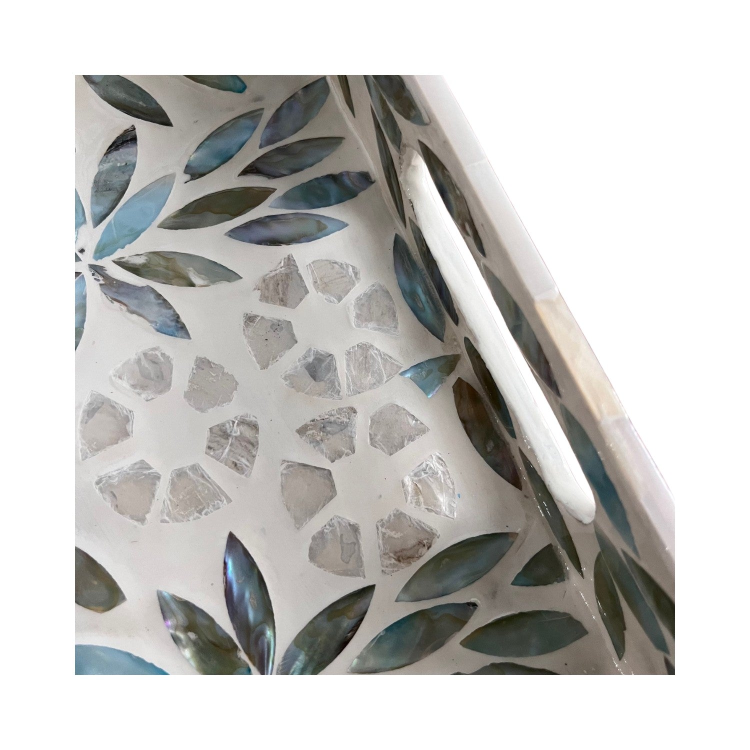 Handcrafted Rectangular Tray With Mother Of Pearl Inlay 4