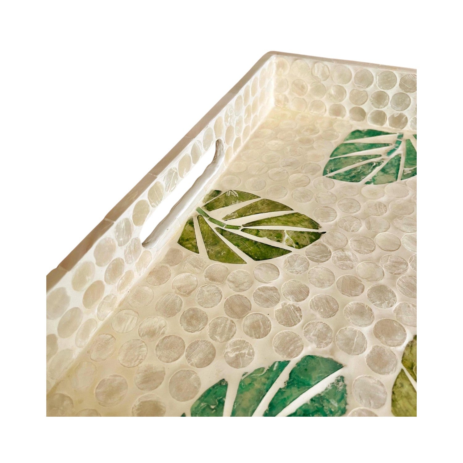 Handcrafted Rectangular Tray With Mother Of Pearl Inlay 5