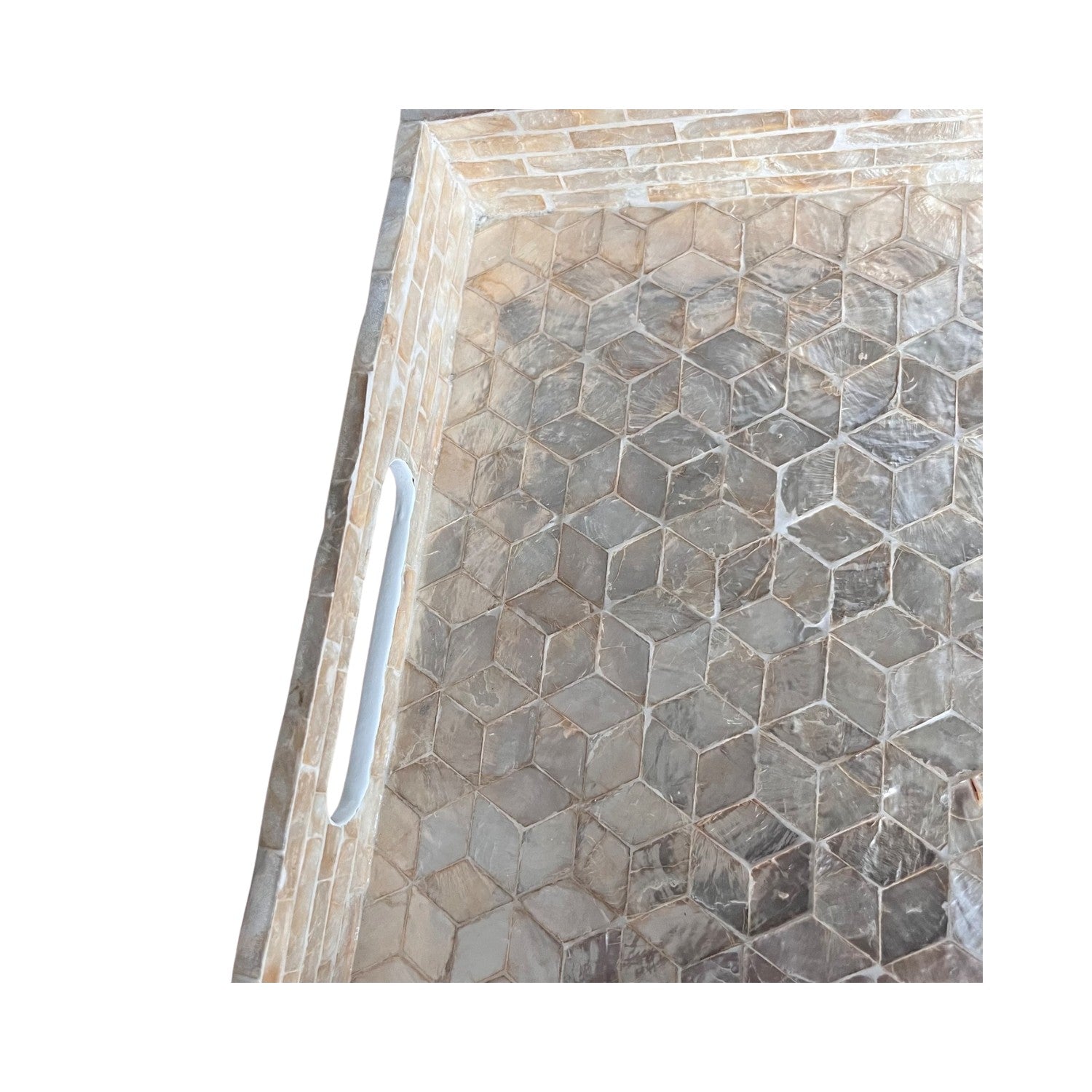 Handcrafted Rectangular Tray With Mother Of Pearl Inlay