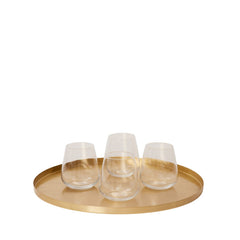 Handcrafted Round Tray Made Of Pure Copper