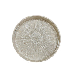 Handcrafted Round Tray With Mother Of Pearl Inlay 4
