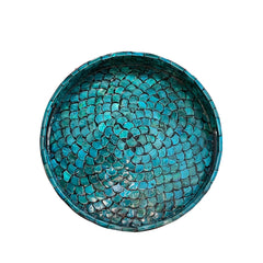Handcrafted Round Tray With Mother Of Pearl Inlay 6