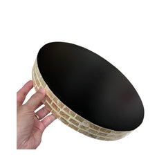 Handcrafted Round Tray With Mother Of Pearl Inlay