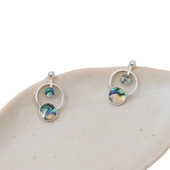 Handcrafted Silver Abalone Shell Earrings 1