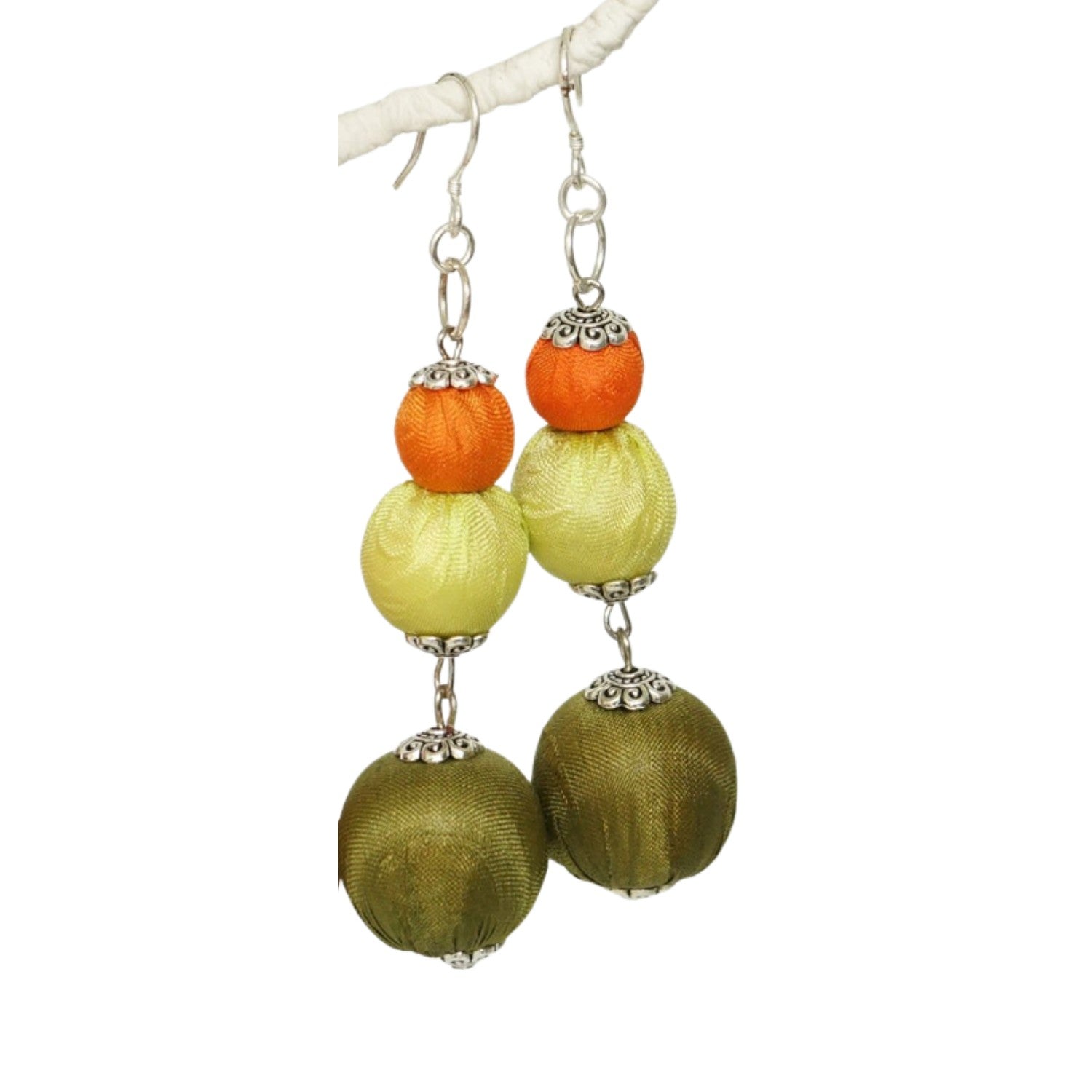100% Handmade Silk Earrings