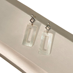 Handmade Mother Of Pearl Silver Earrings