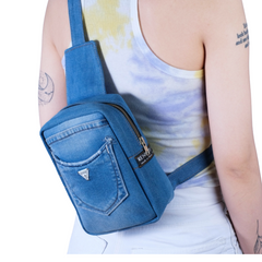 Handmade Upcycled Denim Boxy Crossbody Bag