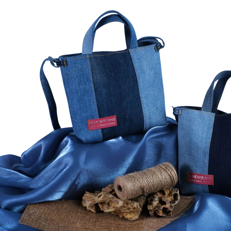Handmade Upcycled Denim 3 Color Handbag