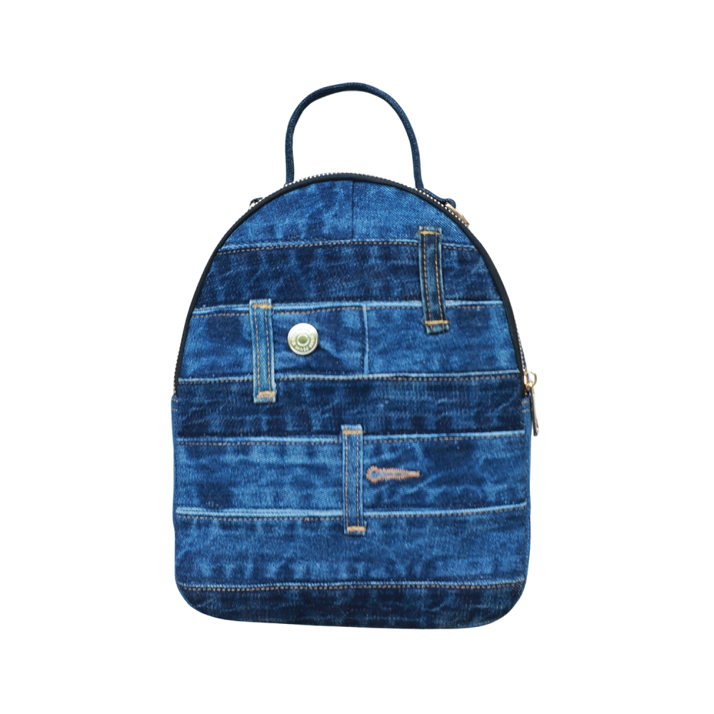 Handmade Upcycled Denim Backpack 2