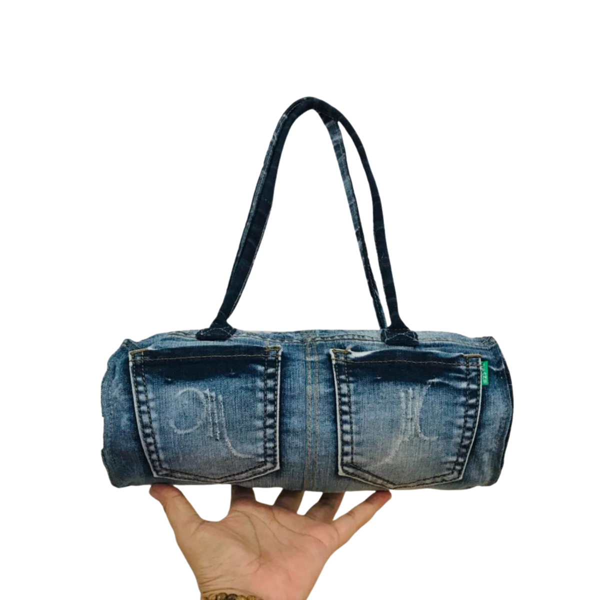 Handmade Upcycled Denim Baguette Bag