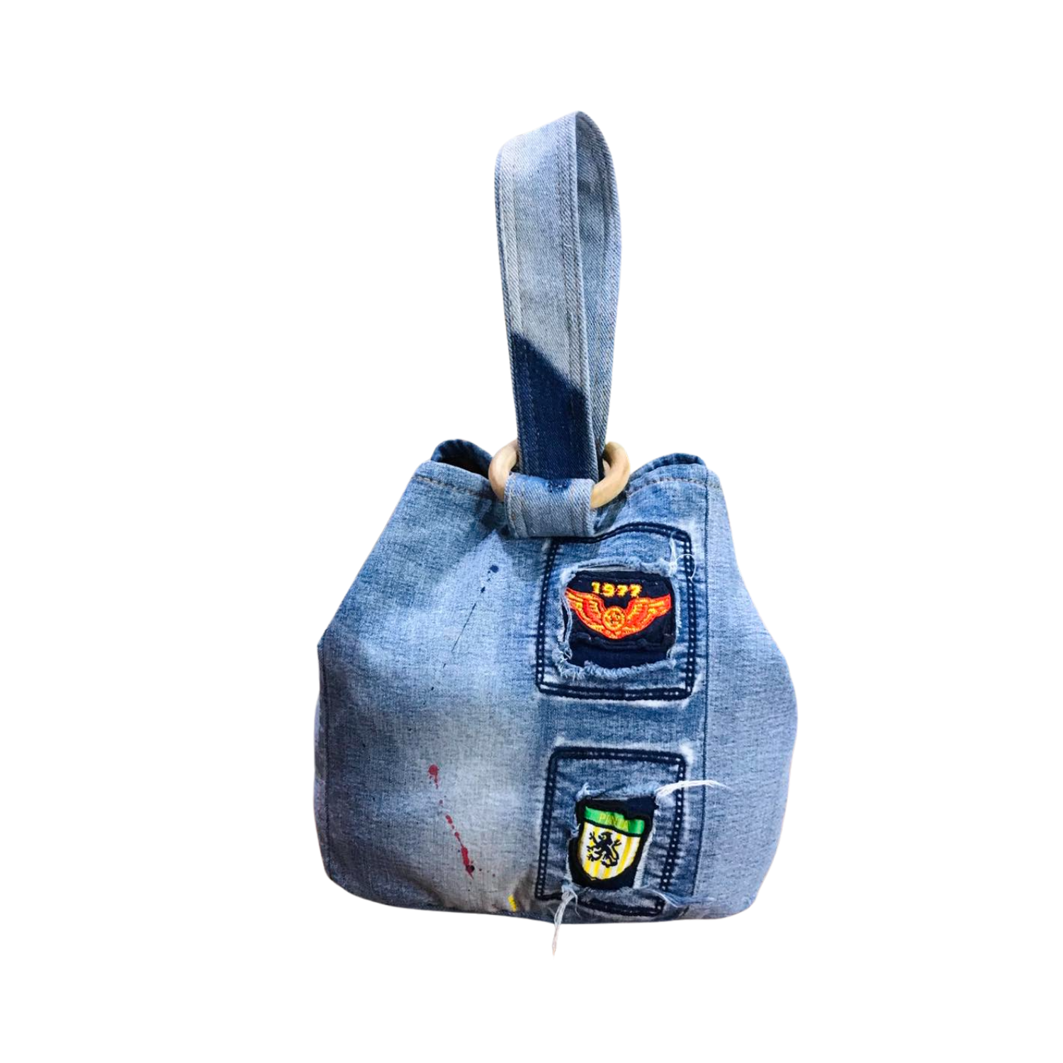 Handmade Upcycled Denim  Bucket bag 1