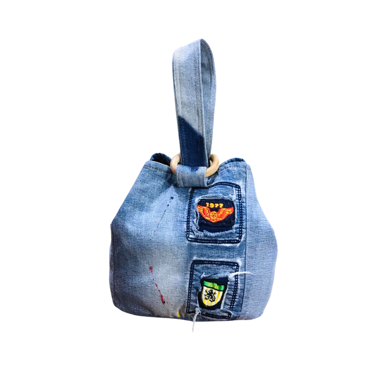 Handmade Upcycled Denim  Bucket bag 1