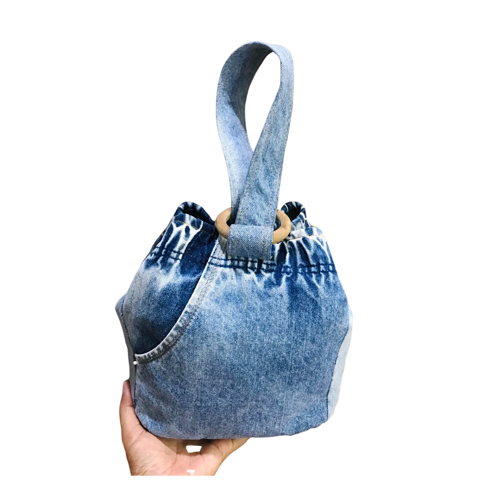 Handmade Upcycled Denim  Bucket bag 1
