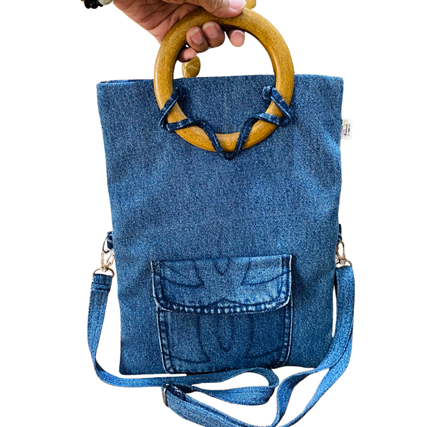 Handmade Upcycled Denim Clutch Bag