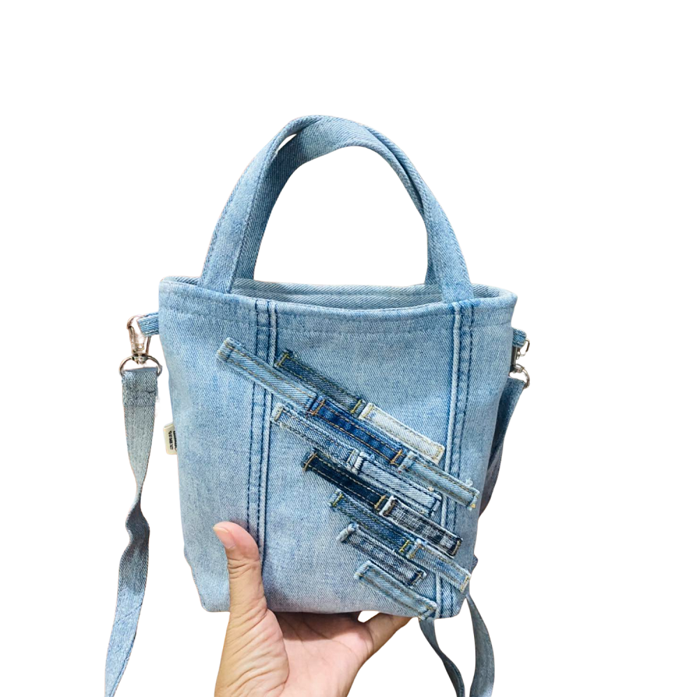 Handmade Upcycled Denim Crossbody Bag