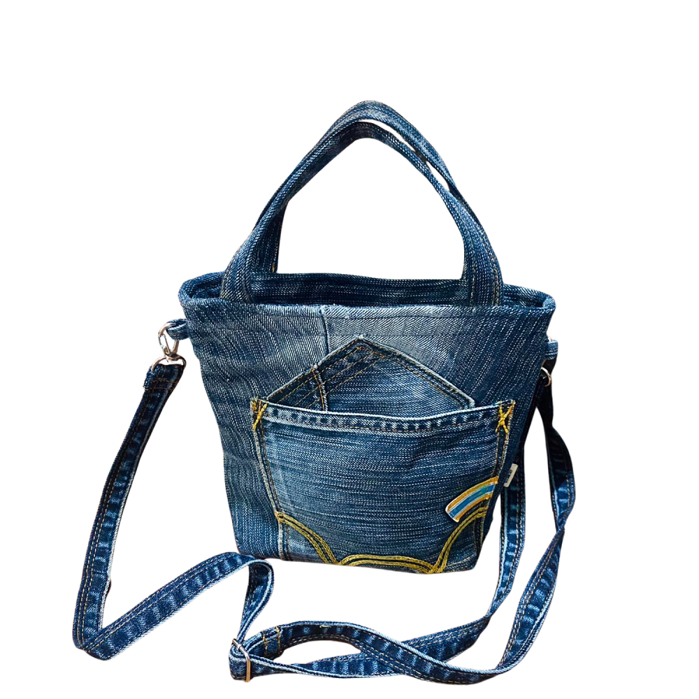 Handmade Upcycled Denim Crossbody Bag