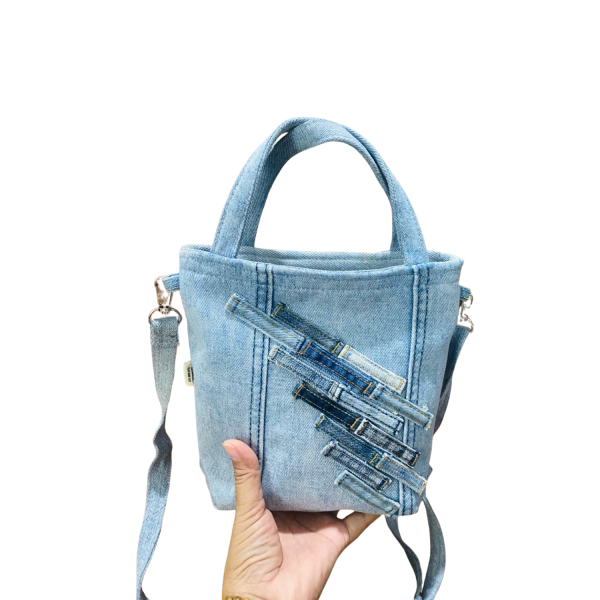 Handmade Upcycled Denim Crossbody Bag