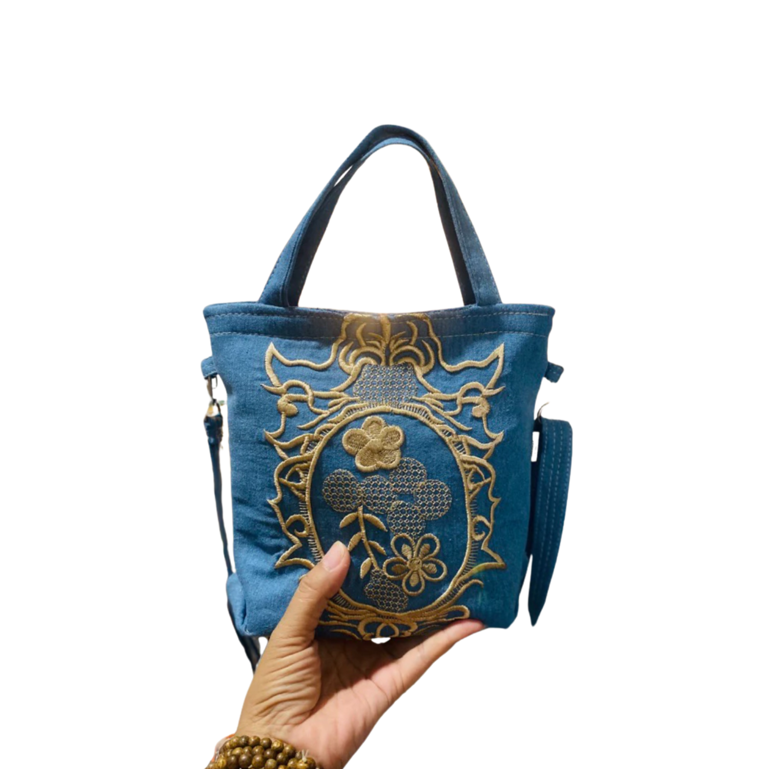 Handmade Upcycled Denim Crossbody Bag