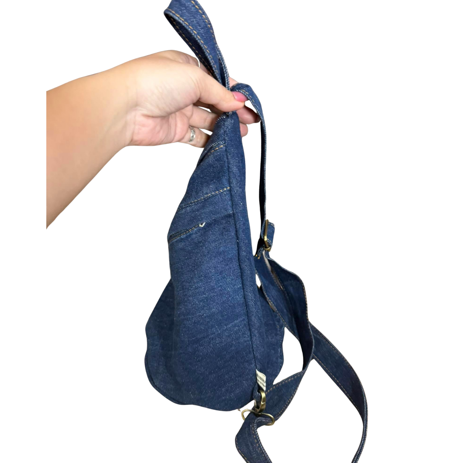 Handmade Upcycled Denim Crossbody Bag 2