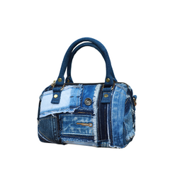 Handmade Upcycled Denim Drum Bag