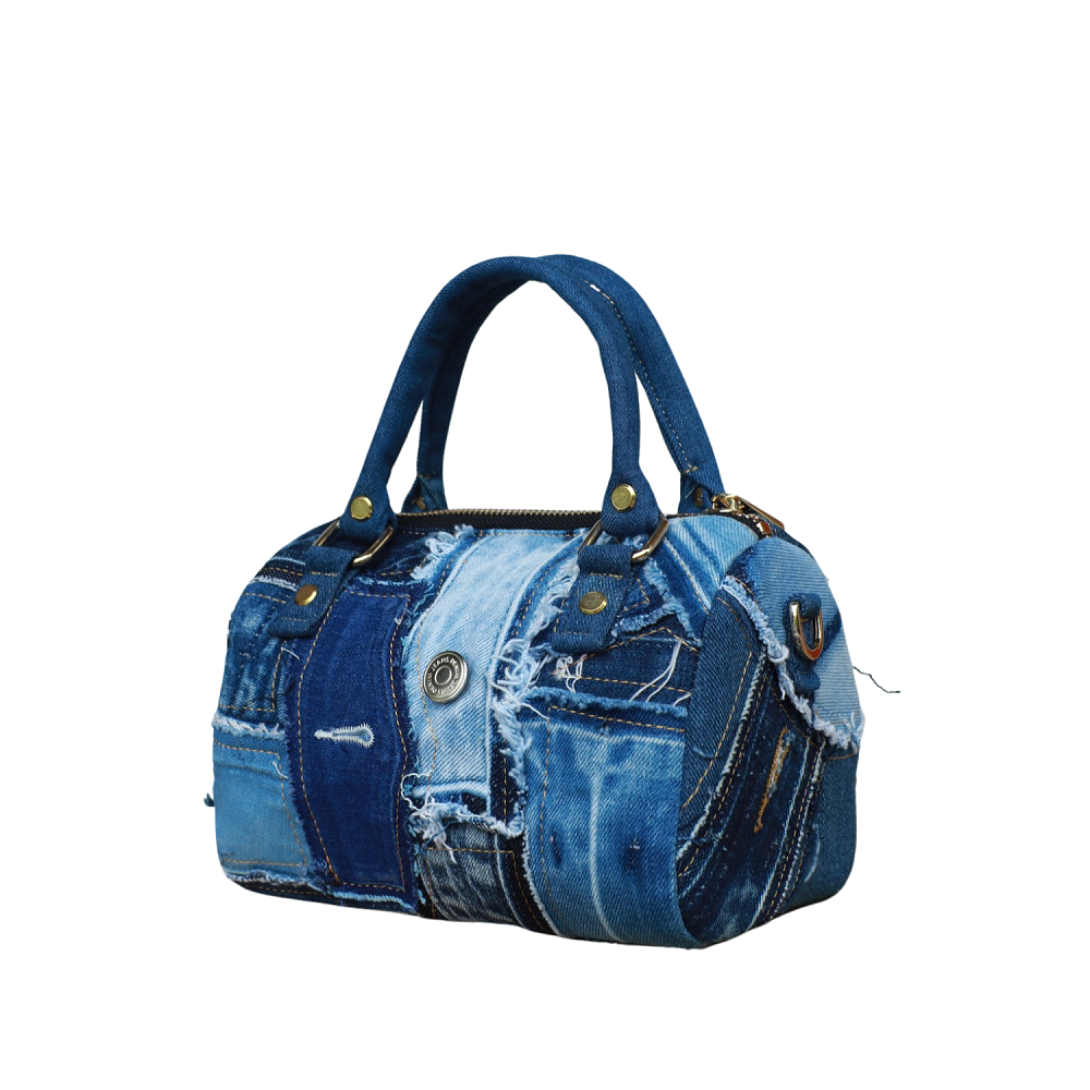 Handmade Upcycled Denim Drum Bag