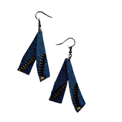 Handmade Upcycled Denim Earring 3
