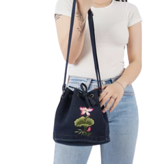 Handmade Upcycled Denim Embroidered Bag