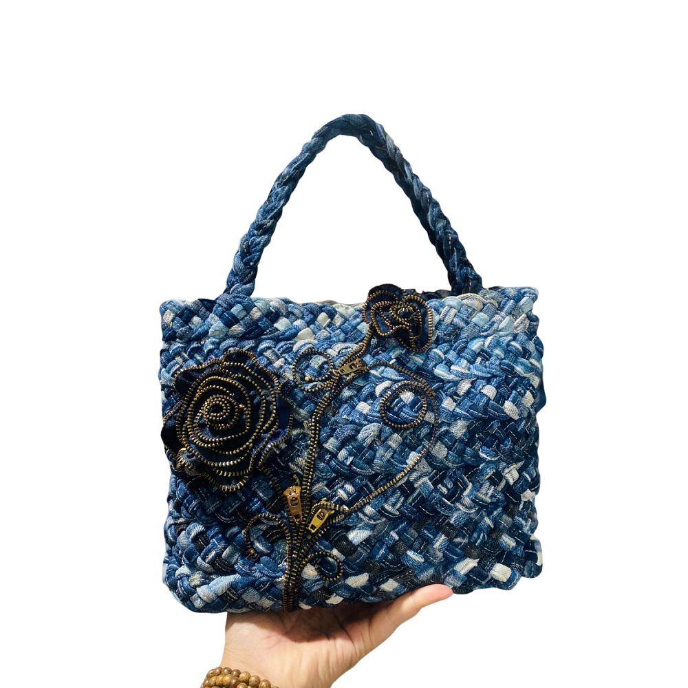 Handmade Upcycled Denim Hand Bag