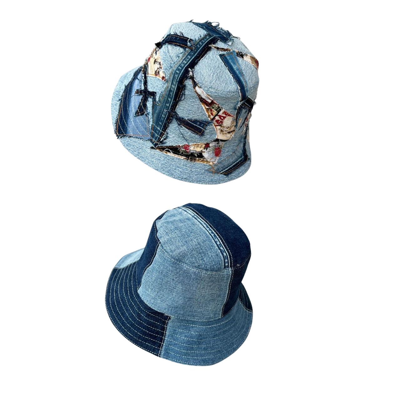 Handmade Upcycled Denim Hat 3